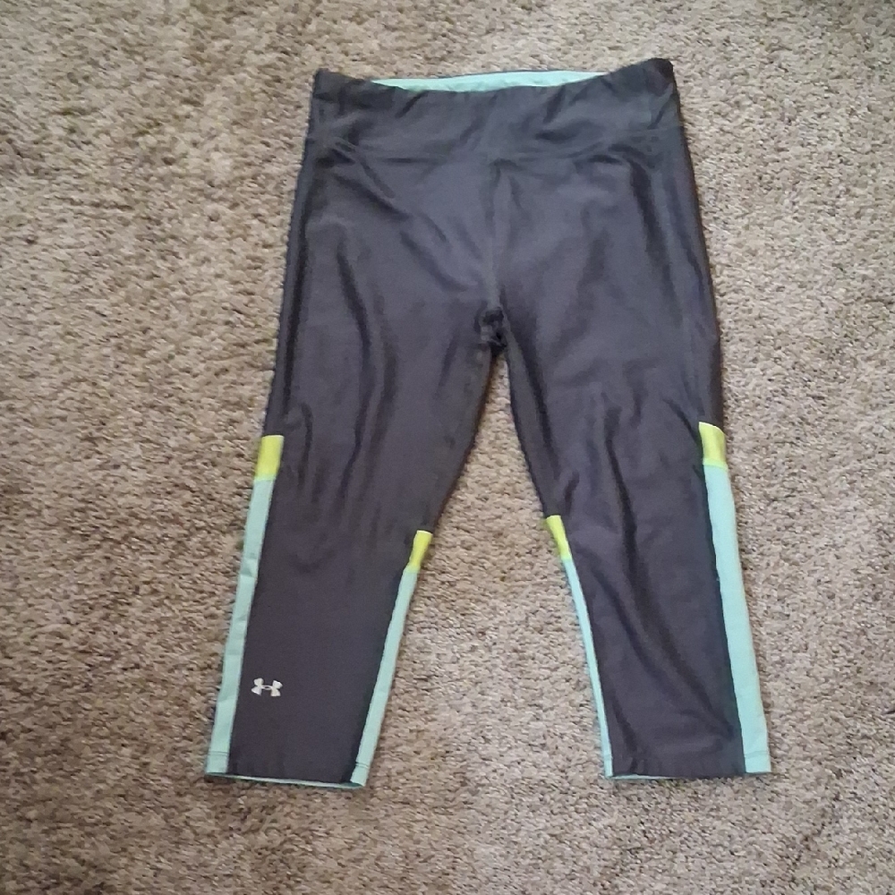 Under Armour Charcoal and Lime Leggings